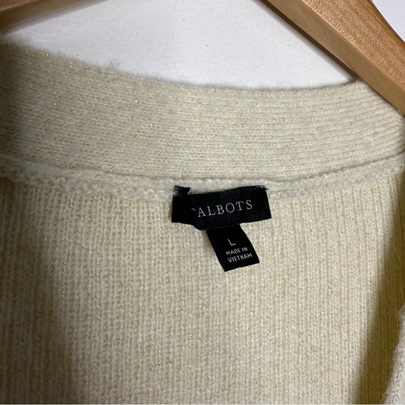Talbots Cream Cardigan Sweater Size Large - Picture 4 of 7